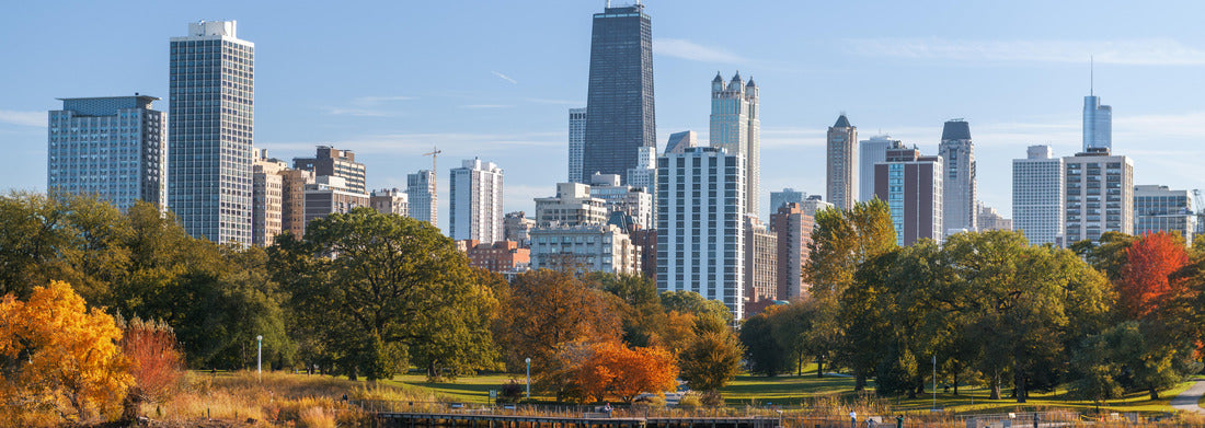 Noah Jigsaw Puzzle Chicago, Illinois, USA with Lincoln Park and the city skyline in early fall panorama 1000 pieces