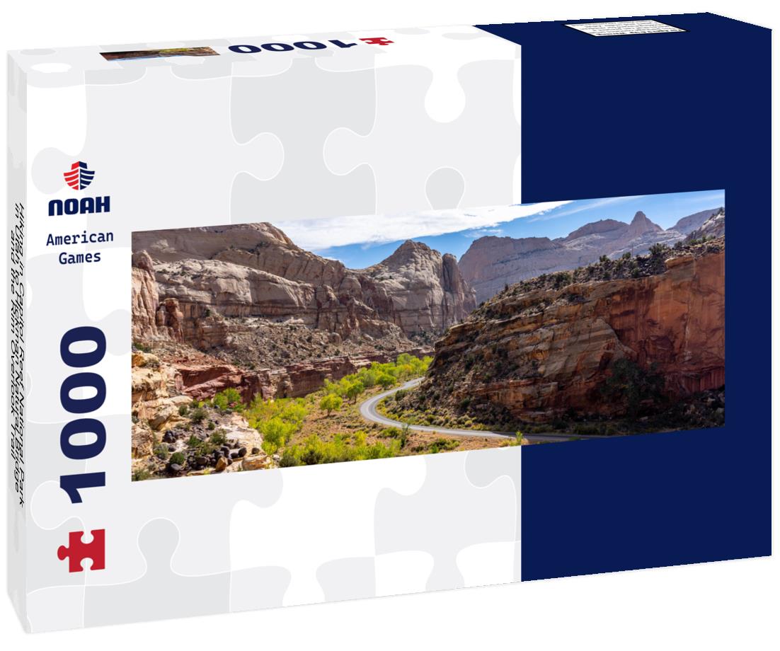 Noah Jigsaw Puzzle Hiking in Capitol Reef National Park in Utah to Hickman Natural Bridge and the Rim Overlook Trail panorama 1000 pieces