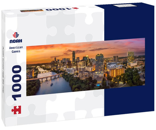 Noah Jigsaw Puzzle Austin sunset near the river panorama 1000 pieces