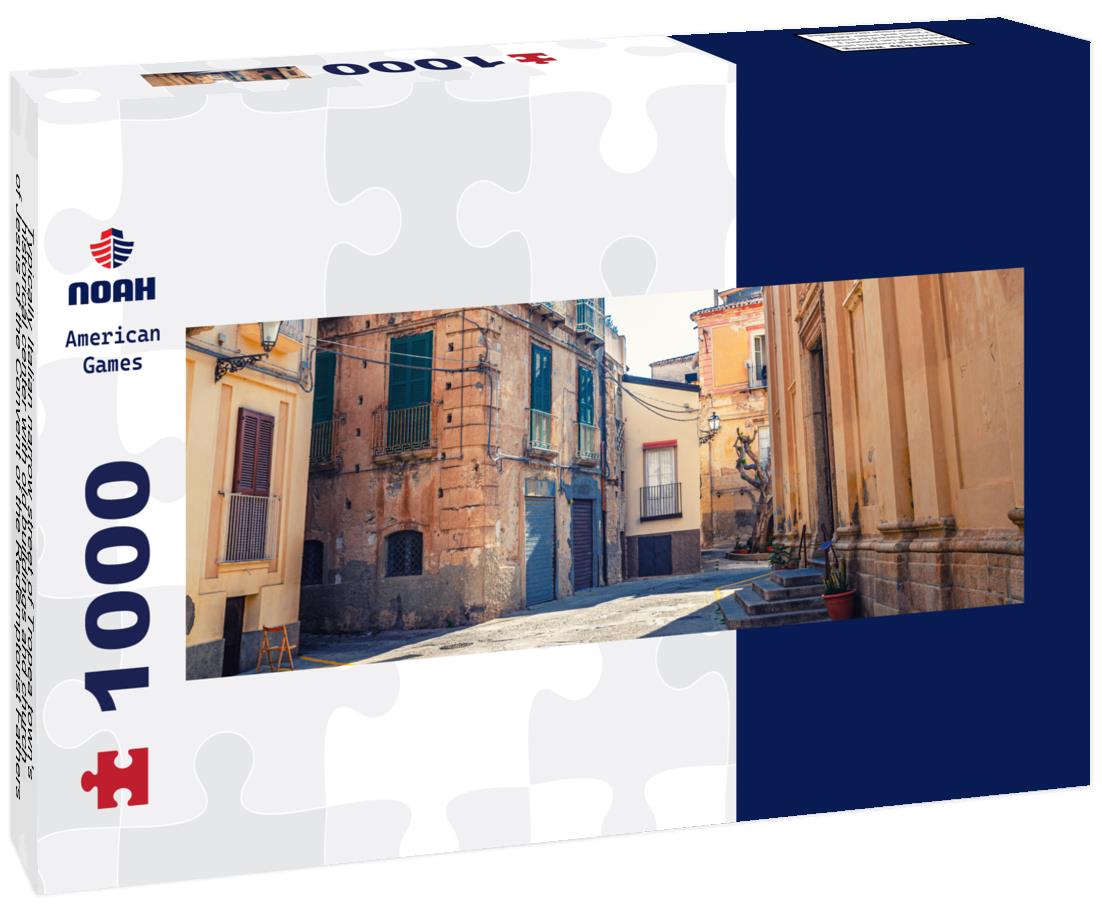 Noah Jigsaw Puzzle Typically Italian narrow street of Tropea town's historical center with old buildings and church of Jesus of the Convent of the Redemptorist Fathers, Vibo Valentia, Calabria, southern Italy panorama 1000 pieces