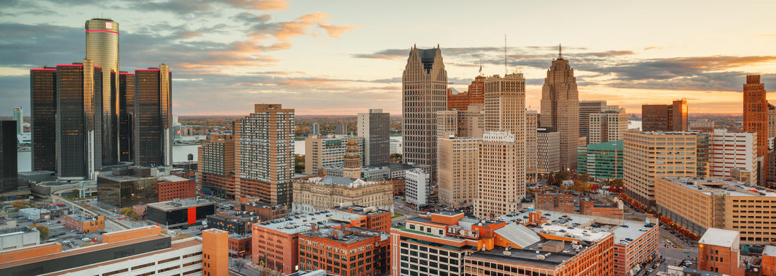 Noah Jigsaw Puzzle Detroit, Michigan, USA Downtown evening skyline panorama 1000 pieces