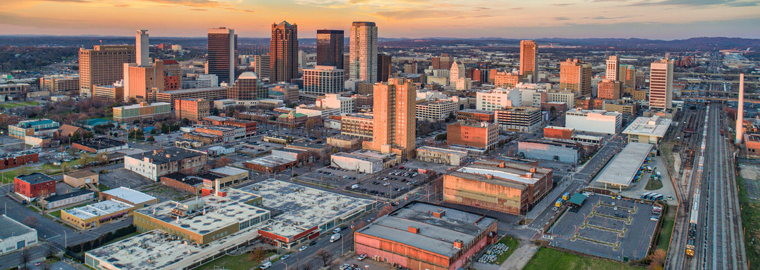 Noah Jigsaw Puzzle Birmingham, Alabama, USA Downtown Drone Skyline Aerial Panorama panorama 1000 pieces