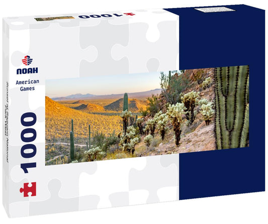 Noah Jigsaw Puzzle Sunset at Saguaro National Park West panorama 1000 pieces
