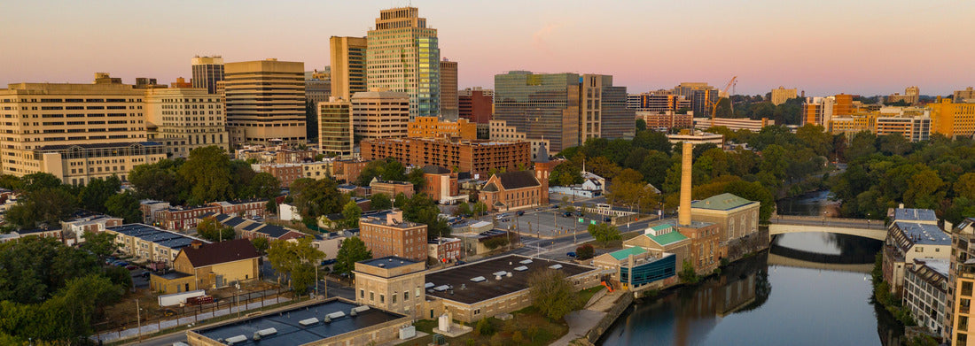 Noah Jigsaw Puzzle Sunrise over Cristina River and downtown city skyline Wilmington Delaware panorama 1000 pieces