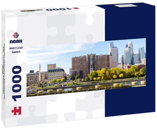 Noah Jigsaw Puzzle Beautiful Downtown Minneapolis MN, overlooking Mississippi River panorama 1000 pieces