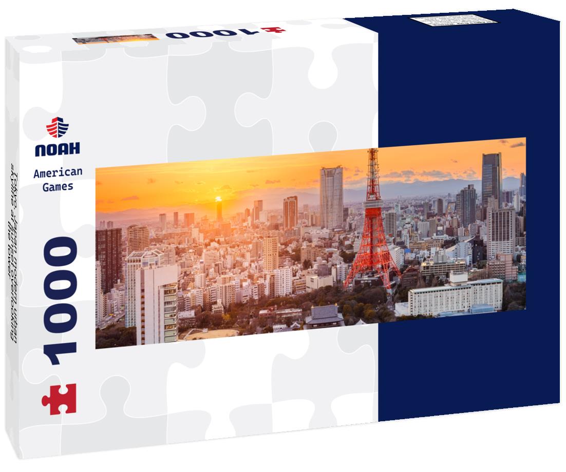 Noah Jigsaw Puzzle Tokyo, Japan modern urban skyline at sunset overlooking the tower panorama 1000 pieces