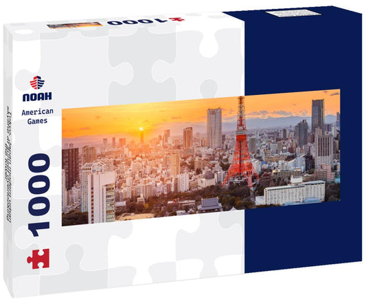 Noah Jigsaw Puzzle Tokyo, Japan modern urban skyline at sunset overlooking the tower panorama 1000 pieces