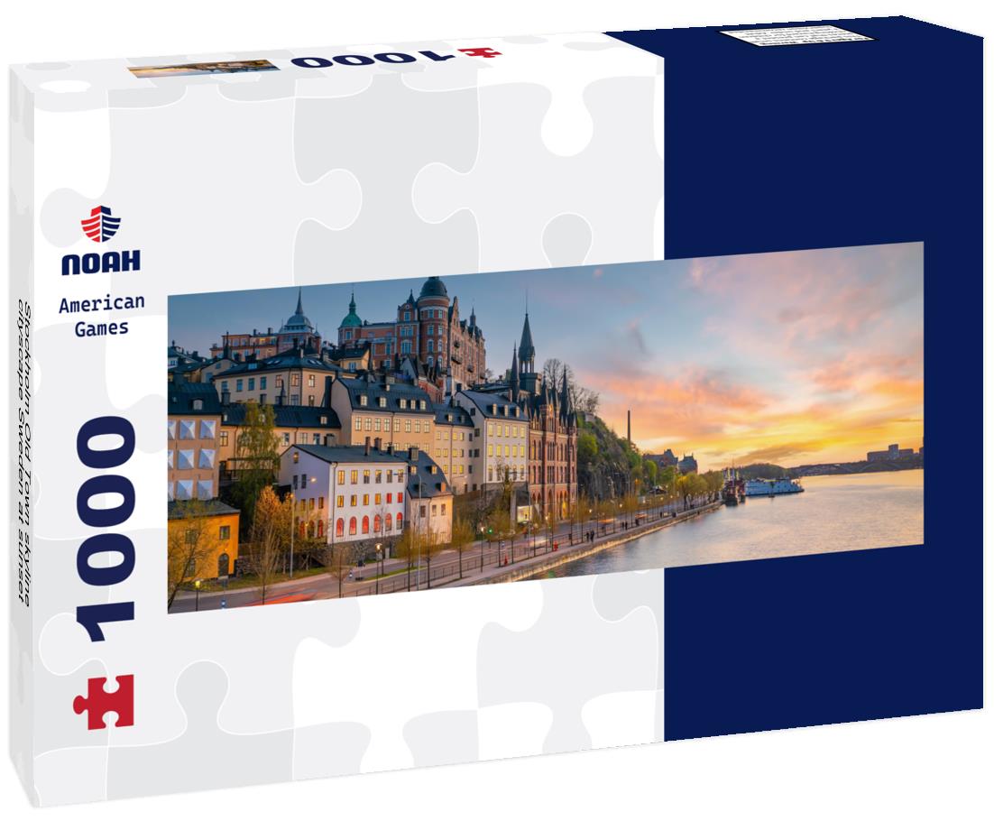 Noah Jigsaw Puzzle Stockholm Old Town skyline, cityscape Sweden at sunset panorama 1000 pieces