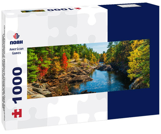 Noah Jigsaw Puzzle Queen Elizabeth II Wildlands Provincial Park Kawartha Lakes County Ontario Canada with beautiful, colorful forest with vibrant colors in the fall panorama 1000 pieces