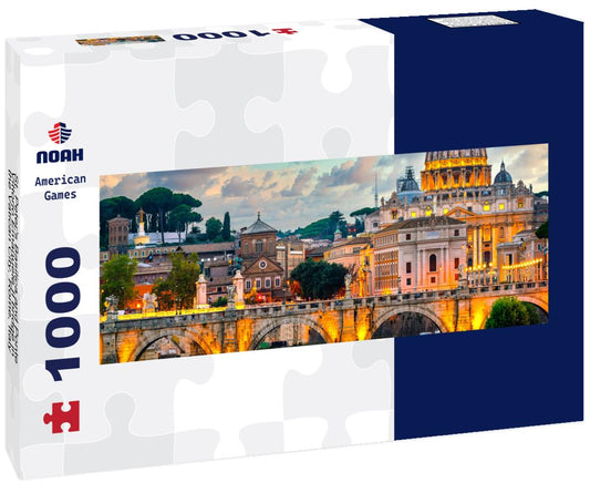 Noah Jigsaw Puzzle St. Peter's Basilica and Ponte Vittorio Emanuele II bridge in the Vatican City, Rome, Italy panorama 1000 pieces