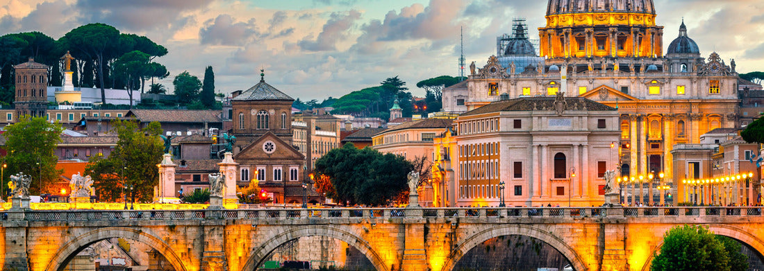 Noah Jigsaw Puzzle St. Peter's Basilica and Ponte Vittorio Emanuele II bridge in the Vatican City, Rome, Italy panorama 1000 pieces