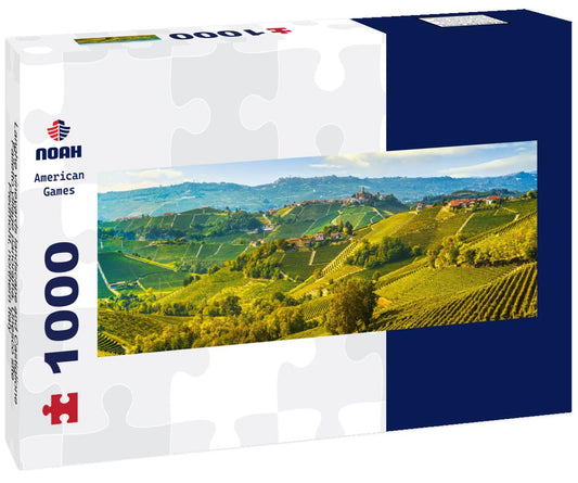 Noah Jigsaw Puzzle Langhe vineyards landscape and Castiglione Falletto village panorama, Unesco site, Piedmont, northern Italy panorama 1000 pieces