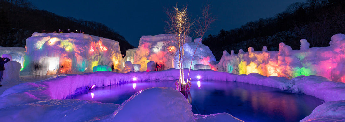 Noah Jigsaw Puzzle Ice pillar festival in Lake Shikotsu in Hokkaido panorama 1000 pieces