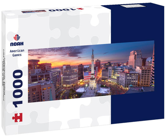 Noah Jigsaw Puzzle Indianapolis, Indiana, USA skyline over Monument Circle at dusk panorama 1000 pieces