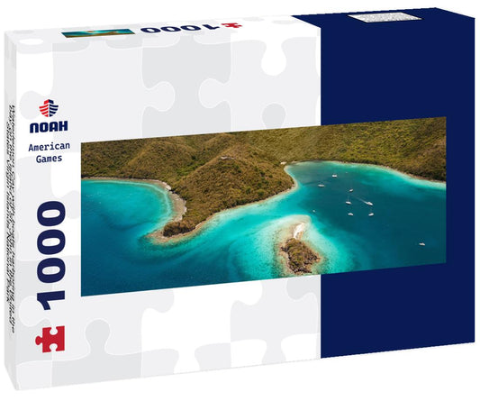 Noah Jigsaw Puzzle Waterlemon Cay with boats harboring in the bay on the island of St. John in the United States Virgin Islands National Park panorama 1000 pieces