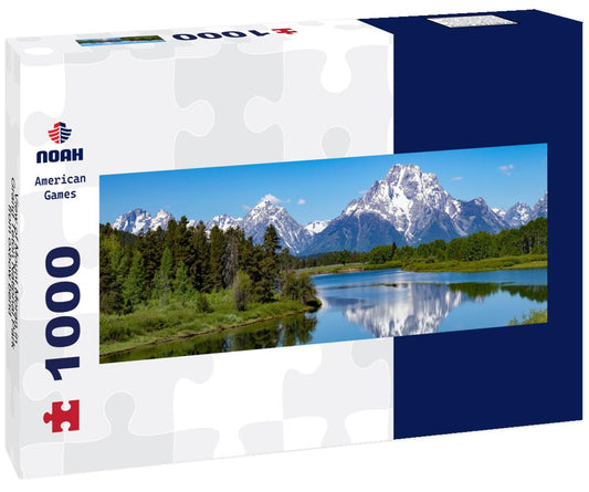 Noah Jigsaw Puzzle View of Mount Moran in Grand Teton National Park from oxbow bend panorama 1000 pieces