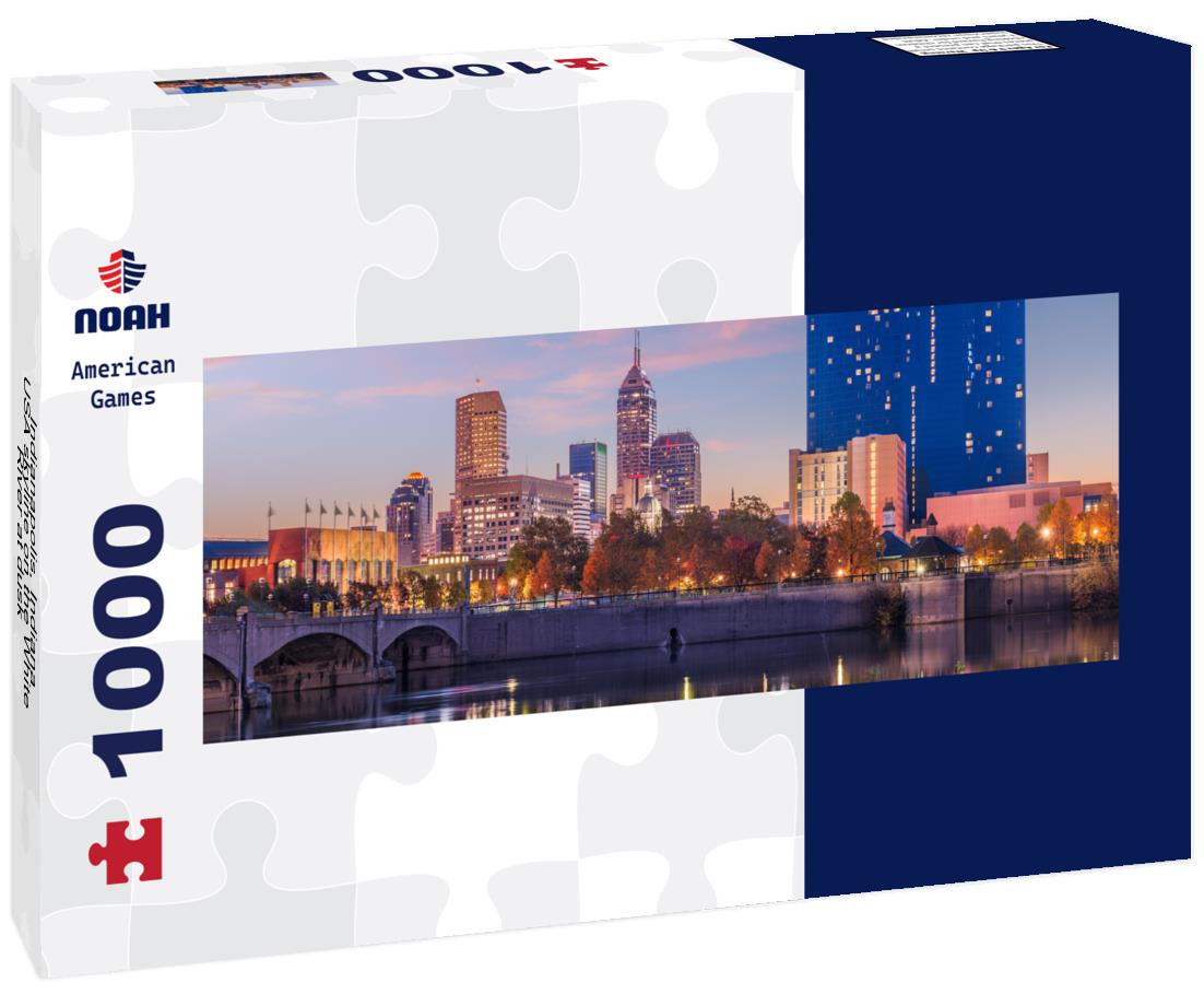 Noah Jigsaw Puzzle Indianapolis, Indiana, USA skyline on the White River at dusk panorama 1000 pieces