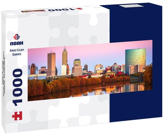 Noah Jigsaw Puzzle Indianapolis, Indiana, USA skyline on the White River at dusk panorama 1000 pieces