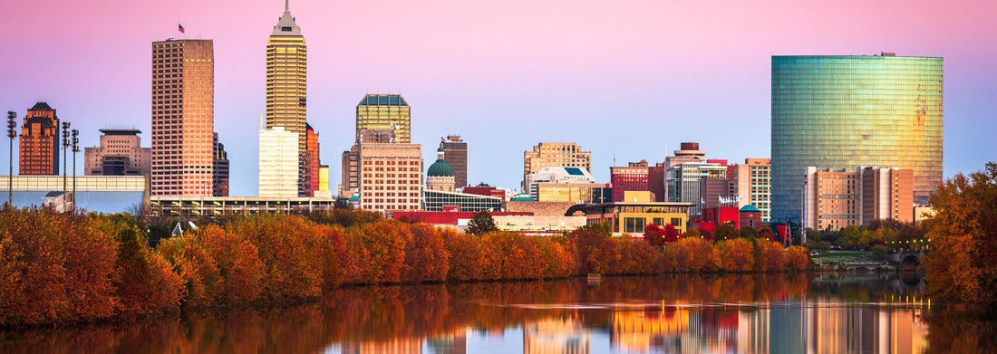 Noah Jigsaw Puzzle Indianapolis, Indiana, USA skyline on the White River at dusk panorama 1000 pieces