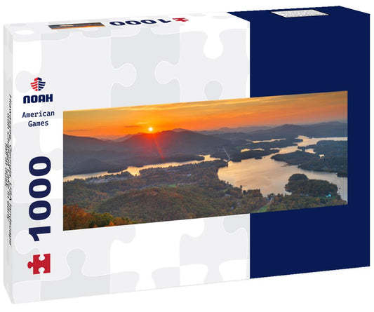 Noah Jigsaw Puzzle Hiawassee, Georgia, USA landscape with Chatuge Lake in early fall at dusk panorama 1000 pieces