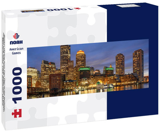 Noah Jigsaw Puzzle Boston skyline from Fan Pier at the fantastic twilight time with smooth water river in boston, Massachusetts, USA downtown skyline panorama 1000 pieces