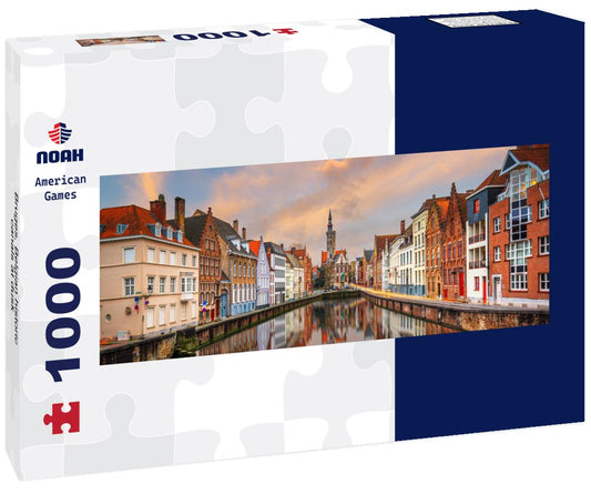 Noah Jigsaw Puzzle Bruges, Belgian historic canals at dusk panorama 1000 pieces