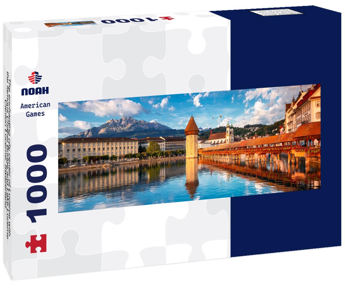 Noah Jigsaw Puzzle The enchanting city center of Lucerne with the famous Chapel Bridge and Lake Lucerne, Canton Lucerne, Switzerland panorama 1000 pieces