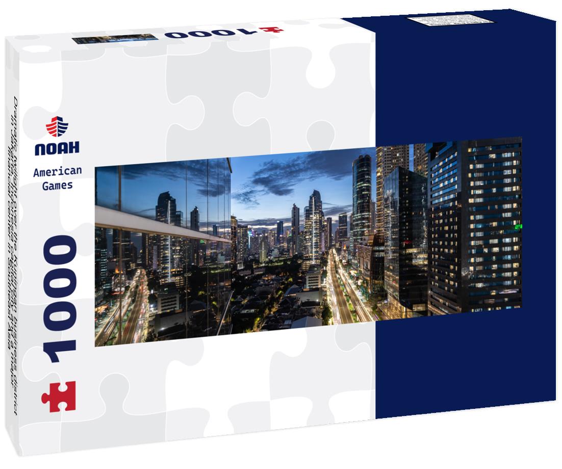 Noah Jigsaw Puzzle Dramatic twilight over the Kuningan business district in Jakarta, Indonesia capital city and a major financial center in Southeast Asia panorama 1000 pieces