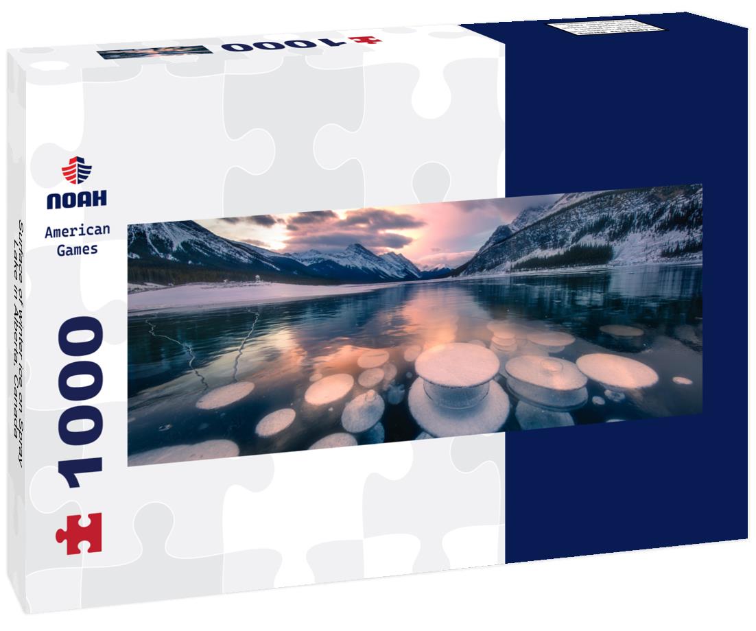 Noah Jigsaw Puzzle Surface of winter ice on Spray Lake in Alberta, Canada panorama 1000 pieces