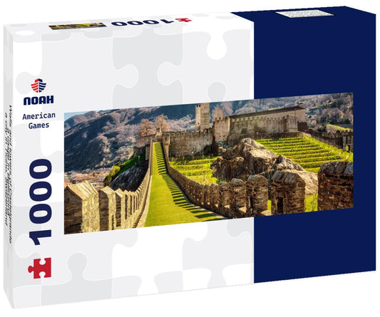 Noah Jigsaw Puzzle Walls and towers of Castelgrande, a castle in Bellinzona, a city in Ticino, Switzerland panorama 1000 pieces