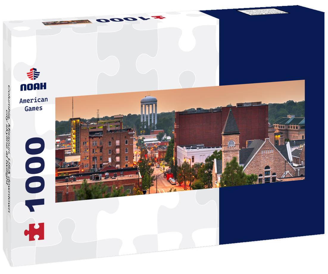 Noah Jigsaw Puzzle Columbia, Missouri, USA downtown city skyline at twilight panorama 1000 pieces