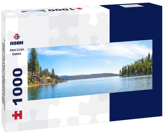 Noah Jigsaw Puzzle A panoramic view of Lake Coeur d'Alene, Idaho, USA with waterfront homes, docks and marina at Rockford Bay panorama 1000 pieces