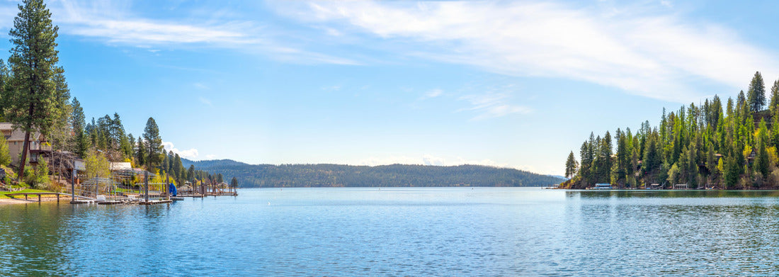 Noah Jigsaw Puzzle A panoramic view of Lake Coeur d'Alene, Idaho, USA with waterfront homes, docks and marina at Rockford Bay panorama 1000 pieces