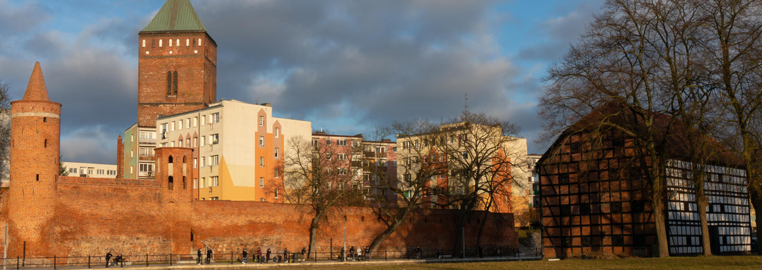 Noah Jigsaw Puzzle Goleniów, Poland: Medieval town walls, Powder Tower (or Prison Tower), Mint Tower, Tower of St. Catherine church panorama 1000 pieces