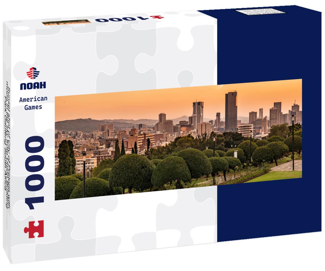 Noah Jigsaw Puzzle Sunset shot of City of Pretoria with moon in the sky from Union Building Park Gauteng South Africa panorama 1000 pieces