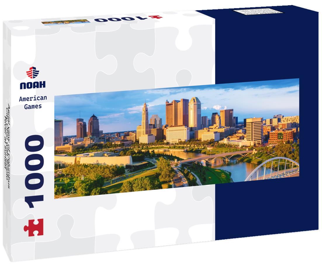 Noah Jigsaw Puzzle Aerial view of Columbus City Ohio with Scioto River at sunset panorama 1000 pieces