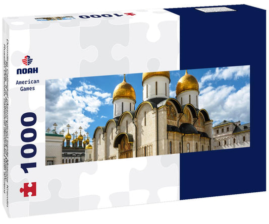 Noah Jigsaw Puzzle Dormition Cathedral (Assumption) inside Moscow Kremlin, Russia. It is famous landmark of Moscow. Russian Orthodox cathedral decorated with ancient frescoes. Old church in Moscow center in summer panorama 1000 pieces