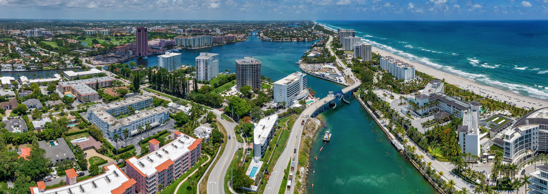 Noah Jigsaw Puzzle Aerial view looking north from Boca Raton, Florida, with the Atlantic Ocean to the east and inland shores in the foreground panorama 1000 pieces