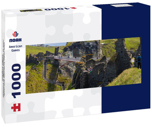 Noah Jigsaw Puzzle View of the footbridge and castle ruins at Tintagel Castle in Cornwall, United Kingdom panorama 1000 pieces