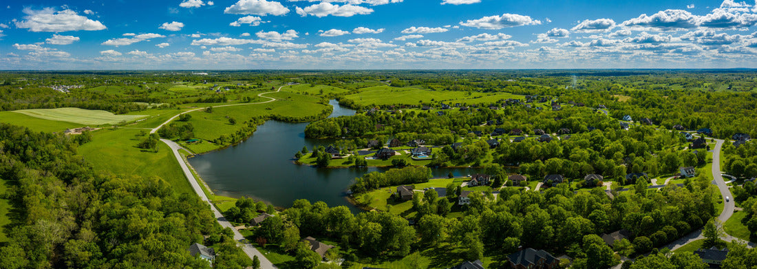 Noah Jigsaw Puzzle Aerial view of a residential area near a lake near Georgetown, Kentucky panorama 1000 pieces
