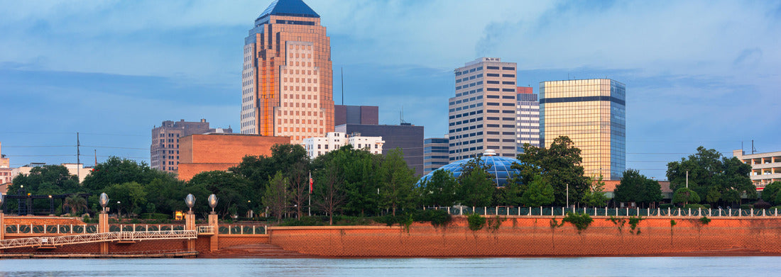Shreveport, Louisiana, USA downtown skyline on the Red River at twilight 1000pc Panoramic Puzzle