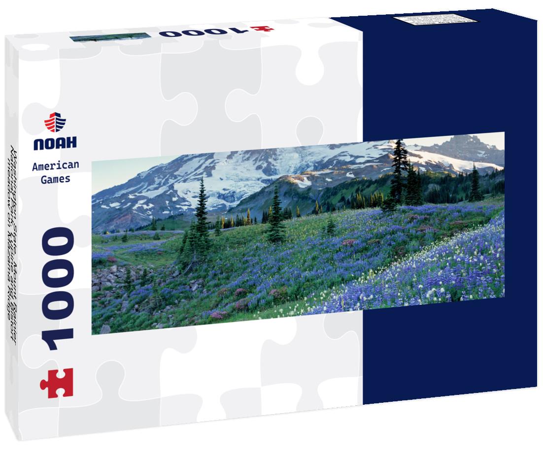 Noah Jigsaw Puzzle Washington State, Mount Rainier National Park, Lupine and Bistort meadow on Mazama Ridge panorama 1000 pieces