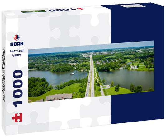 Noah Jigsaw Puzzle Aerial view of Jacobson Park Lake and Richmond Road in Lexington, Kentucky panorama 1000 pieces