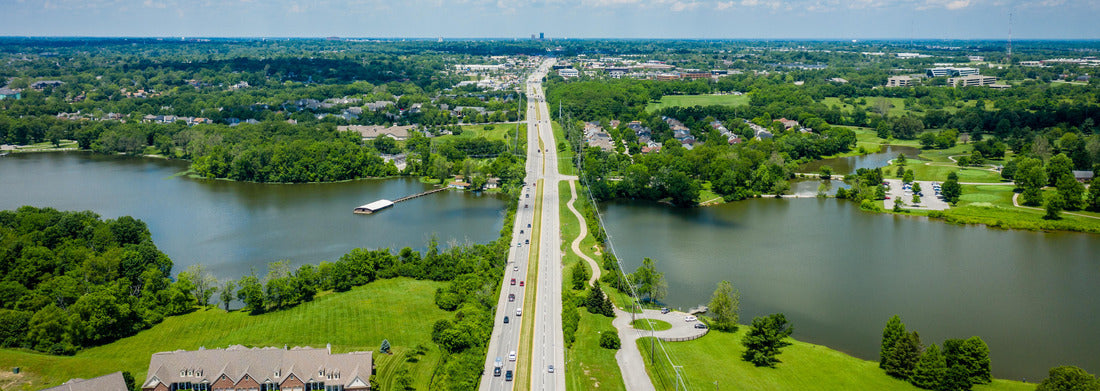 Noah Jigsaw Puzzle Aerial view of Jacobson Park Lake and Richmond Road in Lexington, Kentucky panorama 1000 pieces