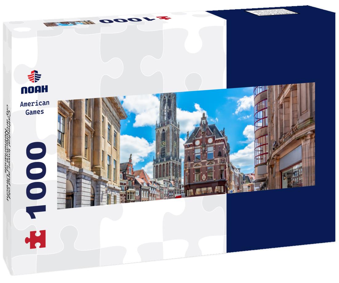 Noah Jigsaw Puzzle Cathedral tower and old city architecture in Utrecht, Netherlands panorama 1000 pieces