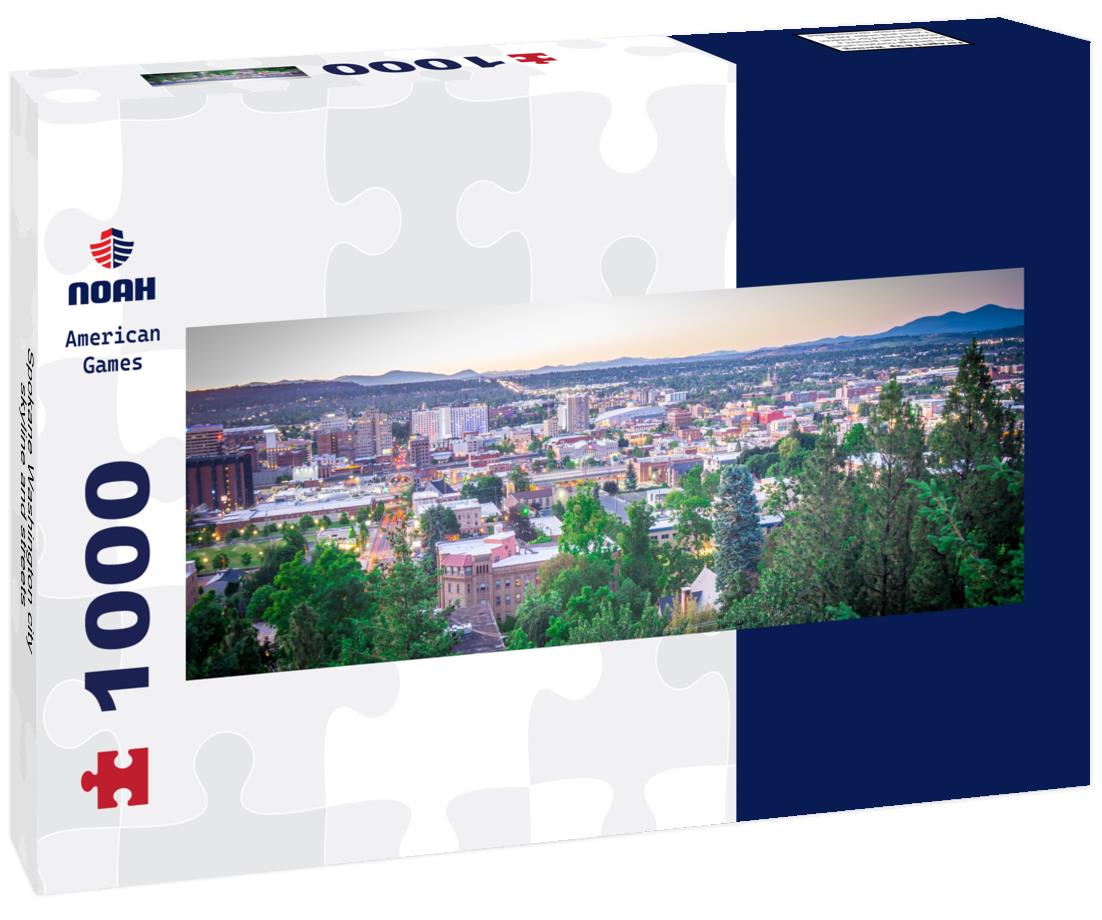 Noah Jigsaw Puzzle Spokane Washington city skyline and streets panorama 1000 pieces