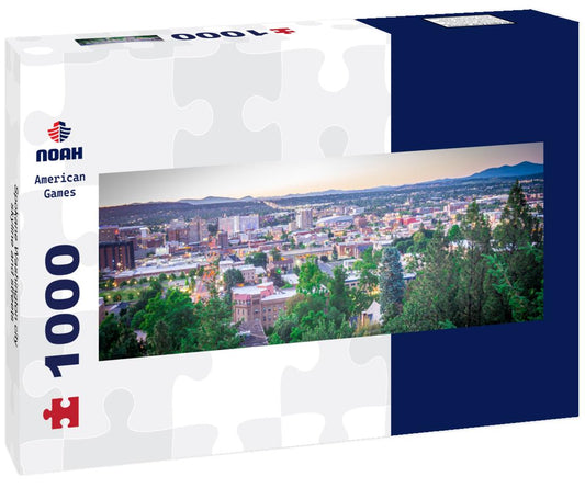 Noah Jigsaw Puzzle Spokane Washington city skyline and streets panorama 1000 pieces