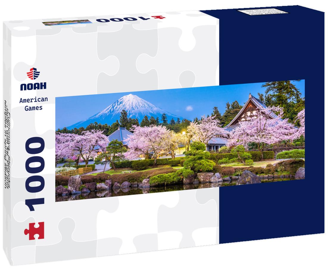 Noah Jigsaw Puzzle Fujinomiya, Shizuoka, Japan with Mt. Fuji and temples in spring season panorama 1000 pieces