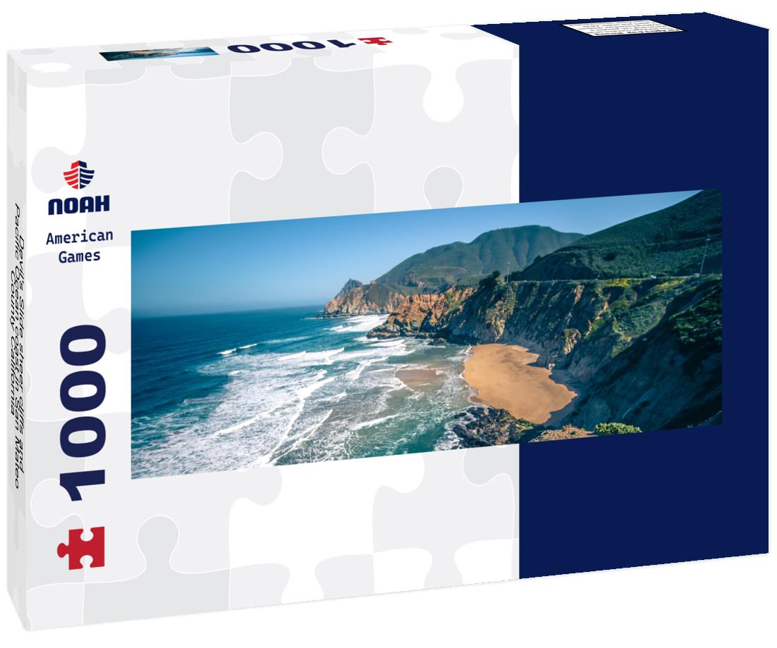 Noah Jigsaw Puzzle Devil's Slide sheer cliffs and Pacific Ocean coast in San Mateo County California panorama 1000 pieces