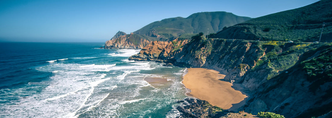 Noah Jigsaw Puzzle Devil's Slide sheer cliffs and Pacific Ocean coast in San Mateo County California panorama 1000 pieces